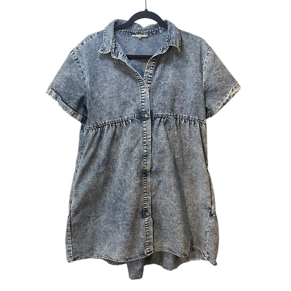 Promesa Dresses & Skirts - Promesa denim mini dress tiered collared small